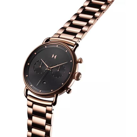 MVMT Mens Stainless Steel Taupe Tone Bracelet Watch 47mm Chronograph Style Sleek - Picture 4 of 16